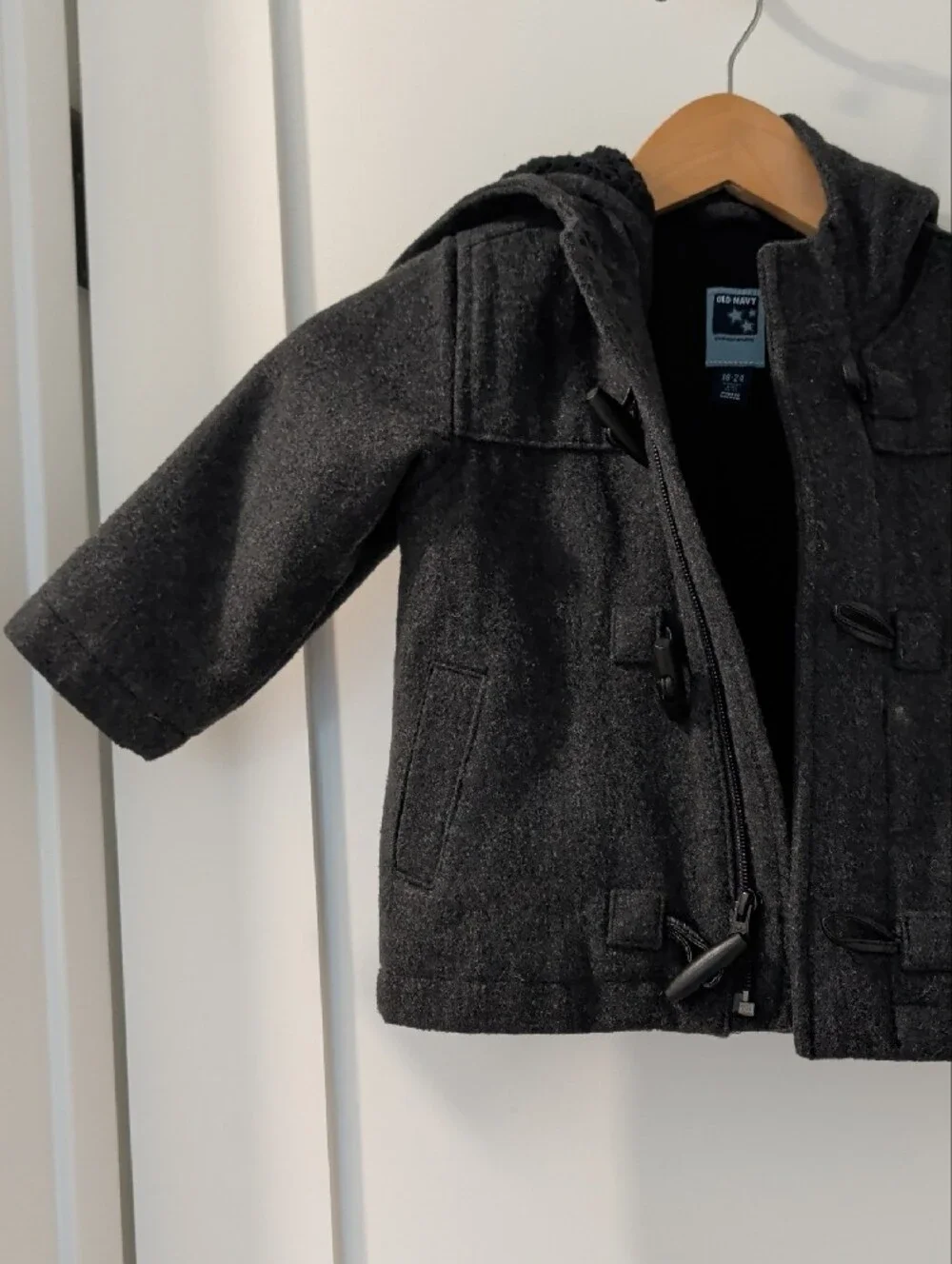 Old Navy Dark Gray Kids Pea Coat with Hood
